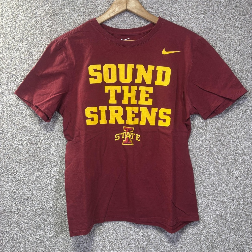 Iowa State Cyclones Shirt Mens Medium Red NCAA Football Nike Sound The Sirens‎